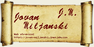 Jovan Miljanski vizit kartica